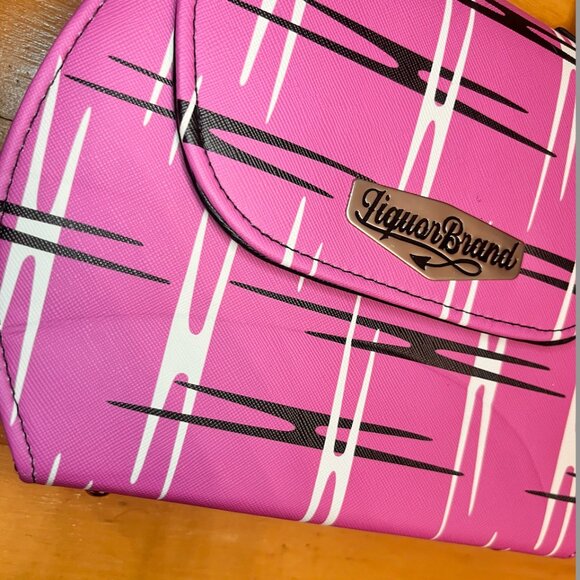 Liquor Brand Atomic Pink Handbag Rockabilly Pinup Tiki Style - Picture 2 of 7